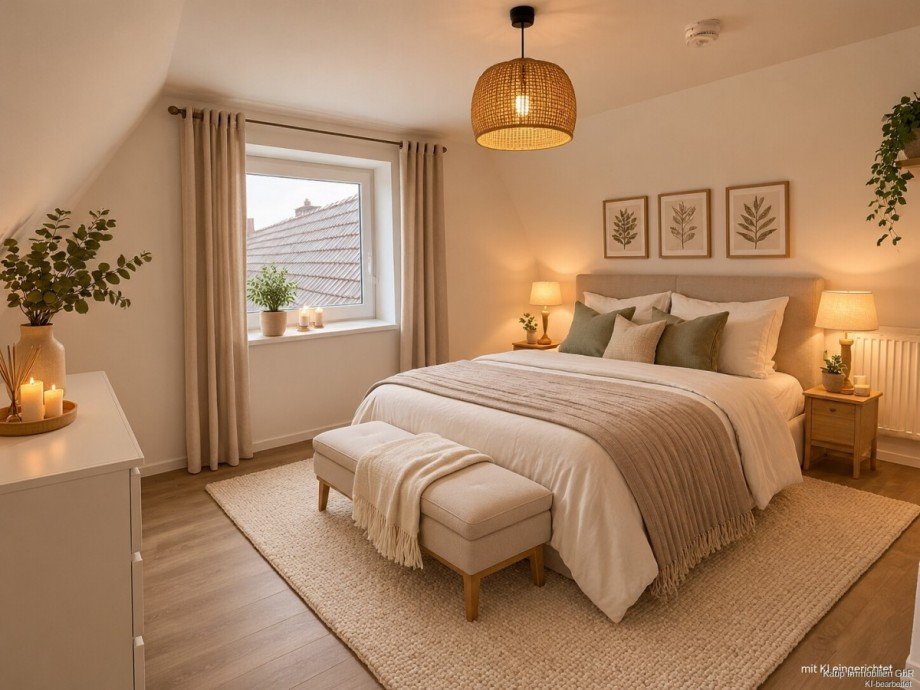Schlafzimmer mit KI eingerichtet Etagenwohnung G�tersloh