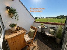 Ba- KI--generiert Balkon mit Blick in die freie Landschaft - Gem�tliche 2-ZKB-Dachgeschosswohnung in G�tersloh-Spexard